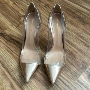 Gianvito Rossi bronze plexi and nappa 4" stiletto pumps - 40